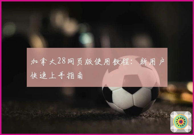 加拿大28网页版使用教程：新用户快速上手指南